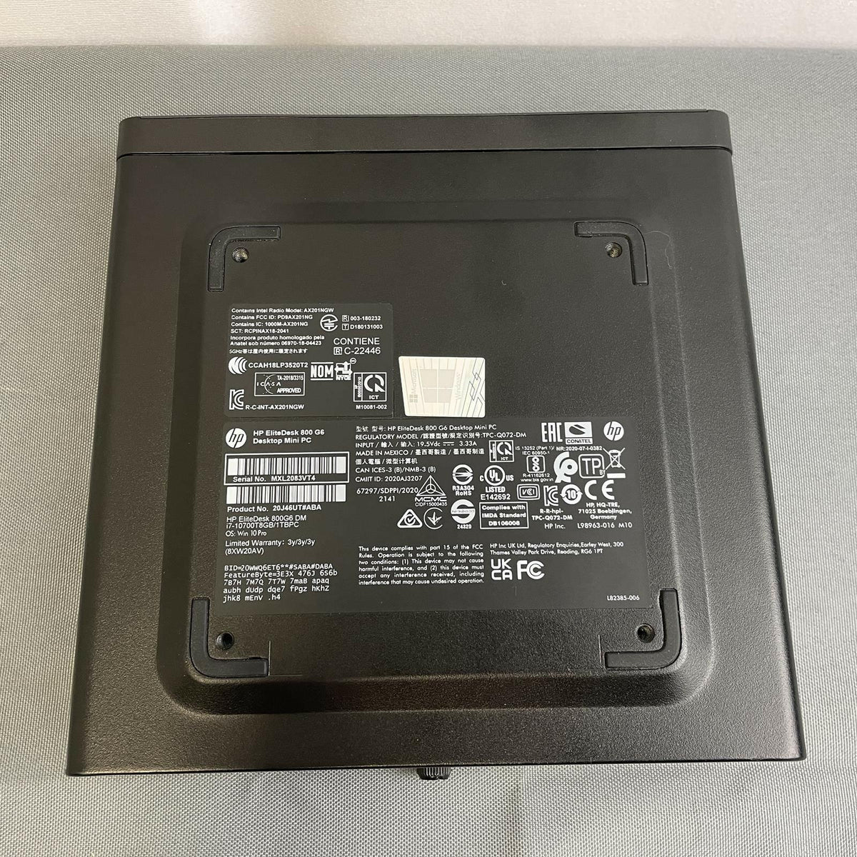 HP EliteDesk 800 G6 Mini, i7 10700T, 16 GB DDR4, 256GB NVMe, Windows 11 Pro